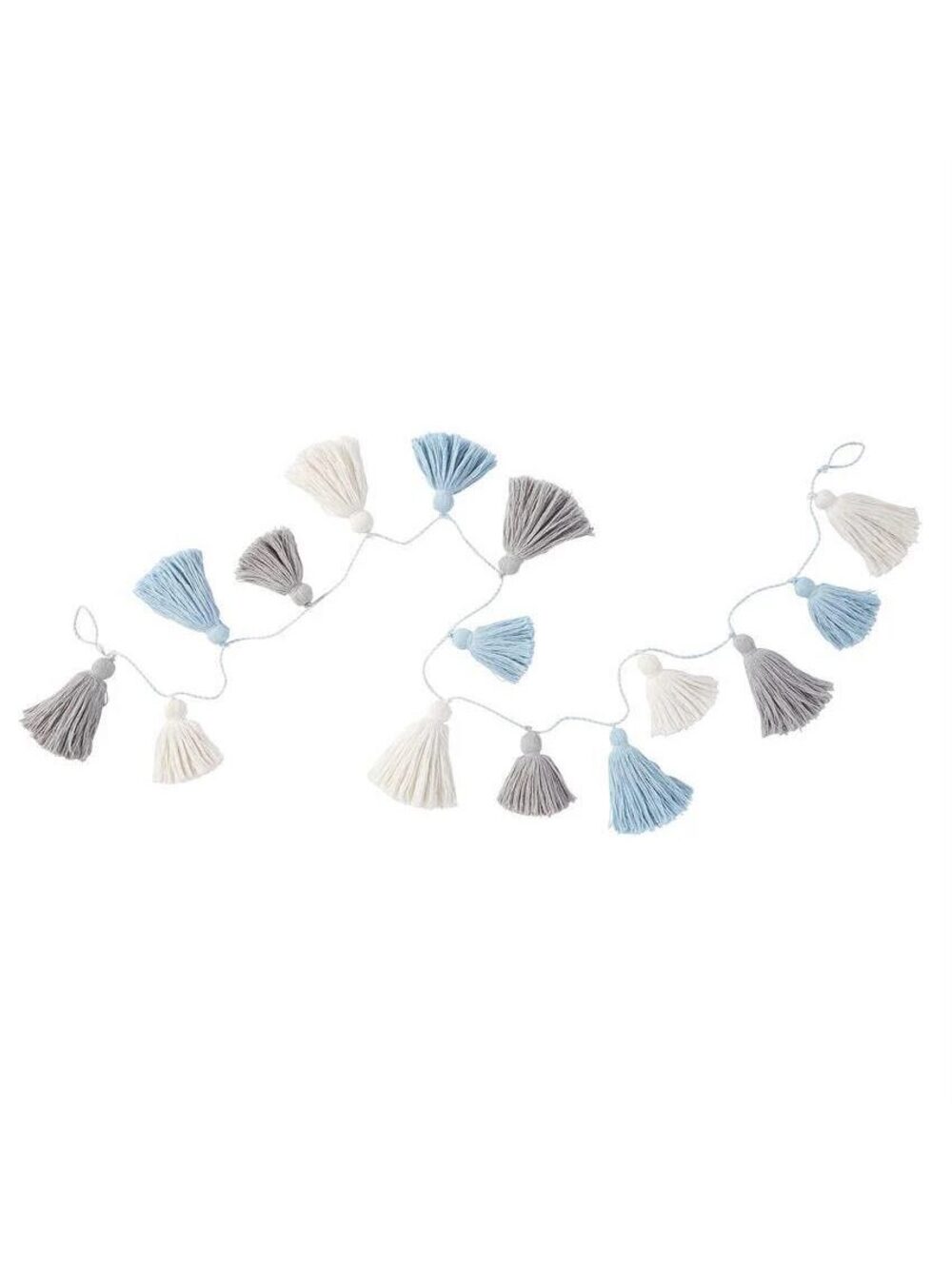 Blue and white Mudpie brand decorative tassel